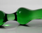 Small Green Glass Kegel Exercise / Hourglass Butt Plug Sex Toy