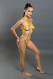 Yellow Daisies Lace Crotchless Exposed Una Cruz Set