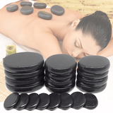 20pcs/set Hot stone massage body massage stone set Salon SPA with thick canvas bag - Khalesexx