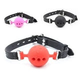 Khalesexx Bondage Couple Silicone Gag Ball BDSM Bondage Restraints Open Mouth Breathable Sex Ball Harness Strap Gag Sex Toy for Women Accessories