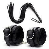Woman Sex Lingerie Leather Whip Flogger Plush Sex Handcuffs Bondage Slave Exotic Accessories Toys For Couples Games