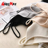 GareMay Women Knitting spaghetti Strap Top Halter V Neck Camisole Women'S Basic Casual Sleeveless knited Tank Tops Summer Female