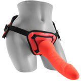 Deluxe 10 Inch Classic Silicone Strap-On in Red