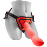 Ouch! Deluxe 10 Inch Silicone Strap-On in Red