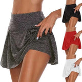 2023 Women Sports Tennis Dance Fitness Quick Drying Solid Female Tennis Running Skort Skirt Active Athletic Yoga Fitness Skirts