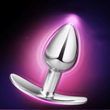 Khalesexx Stainless Steel LED Light Luminous Anal Plug Tail Fox Tail Butt Plug Vibrator