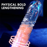 Penis Sleeve Extender Delay Ejaculation Reusable Condom Soft Flexible Penis Enlarger Cover Adults Sex Toys for Men Dick Enlarger