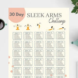 Pornhint 30 Day Sleek Arm Challenge | Body Building Tracker | How to get Sleek Arms Guide | Self Challenge Guide | Printable