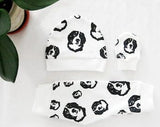 Bernese Mountain Dog Print Newborn Hat Mittens And Leggings, Organic Cotton Dog Lover Baby Coming Home Outfit, Baby Shower Gift Puppy Themed