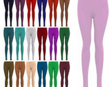 Ladies plain leggings new viscose full length women's leggings size 8-30