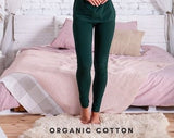 Organic Cotton Leggings, Dark Green leggings, High Waisted Leggings, Leggings ladies, Leggings Plus Size, Leggings Cotton, Lounge Leggings