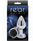 Rear Assets Black Rose Metal Anal Plug - Medium