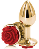 Pornhint Rear Assets Red Rose Metal Anal Plug - Small
