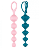 Pornhint Satisfyer Silicone Anal Beads Set Of 2 - Pink & Blue