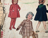 Simplicity 2578 | Size 3 | Girls' Coat, Hood, and Leggings | Vintage 1940s Sewing Pattern