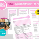 Vacuum Therapy Butt Lift Forms, Pdf,  Editable Intake Body Contouring, Intake, Non invasive Butt Lift, BBL, Consent Forms, Body Sculpting