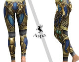 WomenÕs Art Armor Pattern Workout Leggings, Sportswear Outfit Trousers, Organic ActiveWear Pants, Outfit Pants, Fitness Gym Leggings