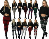 Pornhint Womens Full Length Knitted Leggings Ladies Christmas Winter Snow Fashion Fancy Pants