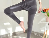 Yoga leggings in gray/ skirt leggings/ long leggings. Express shipping with DHL!