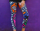 Yoga Pants, Colorful Woman Leggings, Hippie Clothing, Gym Clothing, Patterned Leggings,90s Tights, Women Activewear, Picasso Leggings