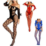 Womens Romper Cupless Bodysuit See-Through Pantyhose Hollow Out Jumpsuit Bow