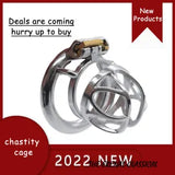 Stainless Steel Tight with Polishing Finish Chastity Cages Device for Male Men's