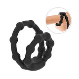 Silicone-Dual-Ring-Men Penis Enhancer Chastity Scrotum Ring Delay Ball Stretcher