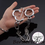 Thumb Toes Cuffs Chain Torture Stainless Steel Couples Slave Restraints Fetish