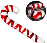 Waterproof Glass G-Spot Curved Dildo Christmas Candy Cane Massager Wand ,