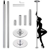 Yescom Static Spinning Dancing Pole Kit 9.25FT for Party Club Exercise, Silver