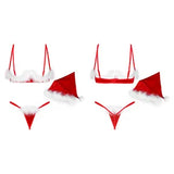 Women's Top And G-string Thongs Cupless Lingerie Set Adjustable Xmas Outfits