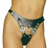 Womens' PU Leather Chastity Belt Lingerie Device Female Harness Panties Bondage