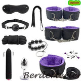 Restraint Set Gear Handcuffs Whip Tails Plug Fetish Products for Women Couples