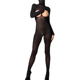 Womens Lingerie Cupless Jumpsuit Erotic Bodysuit Masked Unitard Open Buttocks
