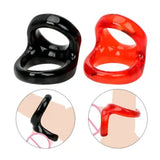 Silicone Ball Stretcher Scrotum Ring Man Enhancer Chastity Ring Delay Time Tool