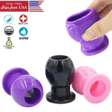 Hollow Butt Plug Anal Trainer Deep Access Spreader Enema Tunnel Sex Toy