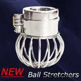 Stealth Lock Design Scrotum Pendant Ball Stretchers Testicles Chastity Cage Ring