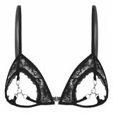 Women Wire-Free Unlined Bralette Cupless Nipple Exposed Caged Bra Lingerie Sexy