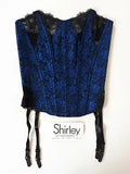 Shirley of Hollywood Cobalt Blue Corset Top 32 34 36 38 Designer Bustier Basque