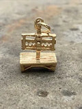 Vintage 14K Yellow Gold Colonial Pillory Punishment Device Charm