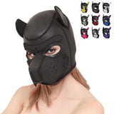 Pup Puppy Play Hood Masks W/ Many Faces Cosplay Costume BDSM Latex Rubber Party