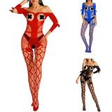 Womens Bodysuit Cupless Pantyhose Open Cup Jumpsuit Hollow Out Romper Bow Sexy