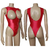 Women's Wetlook Shiny Crotchless Lingerie Bodysuit Cupless Thong Leotard Catsuit