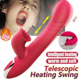 Women Clit G-Spot Thrusting Heat Vibrator Dildo Stroker Rabbit Vibrator Sex Toys