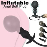 Inflatable Anal Plug Expander Butt Plug Huge Dildo Prostate Beads Sex