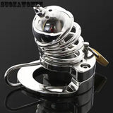Stainless Steel Lock Cage Ball Stretcher Chastity Device Ring Chastity Belt Lock