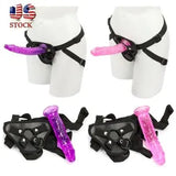 Women Couple Adjustable Strap-On Harness Kit 8.3 inches G-Spot Realistic Dildo
