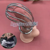 Stainless Steel Men Chastity Lockable Device Gay Bird Cage 3 Size Ring Restraint