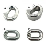 Male Stainless Steel Oval Ball Stretcher Metal Weight Scrotum Pendant Rings