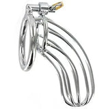 Birdcage Chrome Metal Male Chastity Cage Device - Fast Shipping!